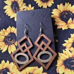 Geometric Wooden Earrings